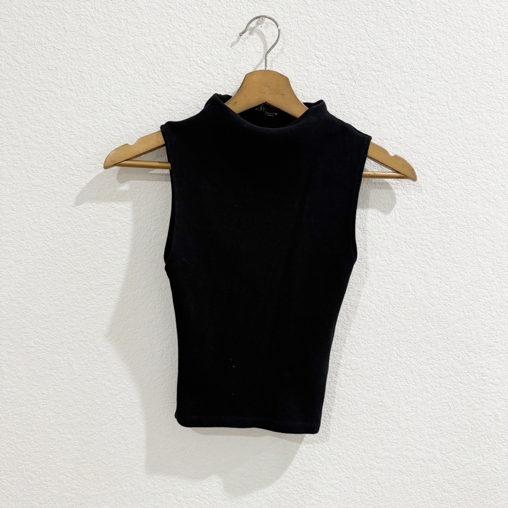 ZARA- Black Cap Sleeve Tank Top- Size small